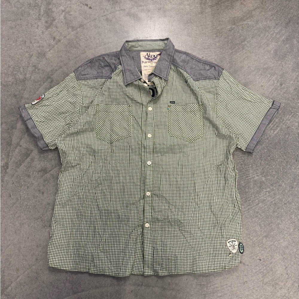 Akoo Green and Gray Men's Casual Shirt